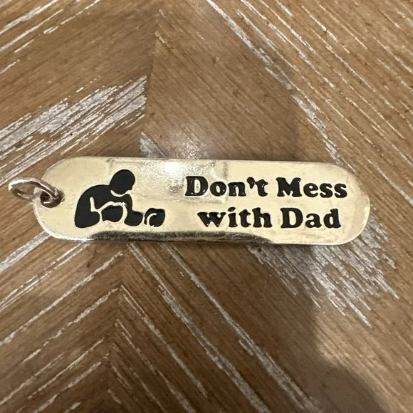 Don't Mess‎ With Dad Vintage Key Chain. Gift For Dad. Father's Day Gift. Boxing - Picture 2 of 7
